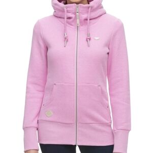 Ragwear Neska Zip XL hood pink zip up front pocket sweater